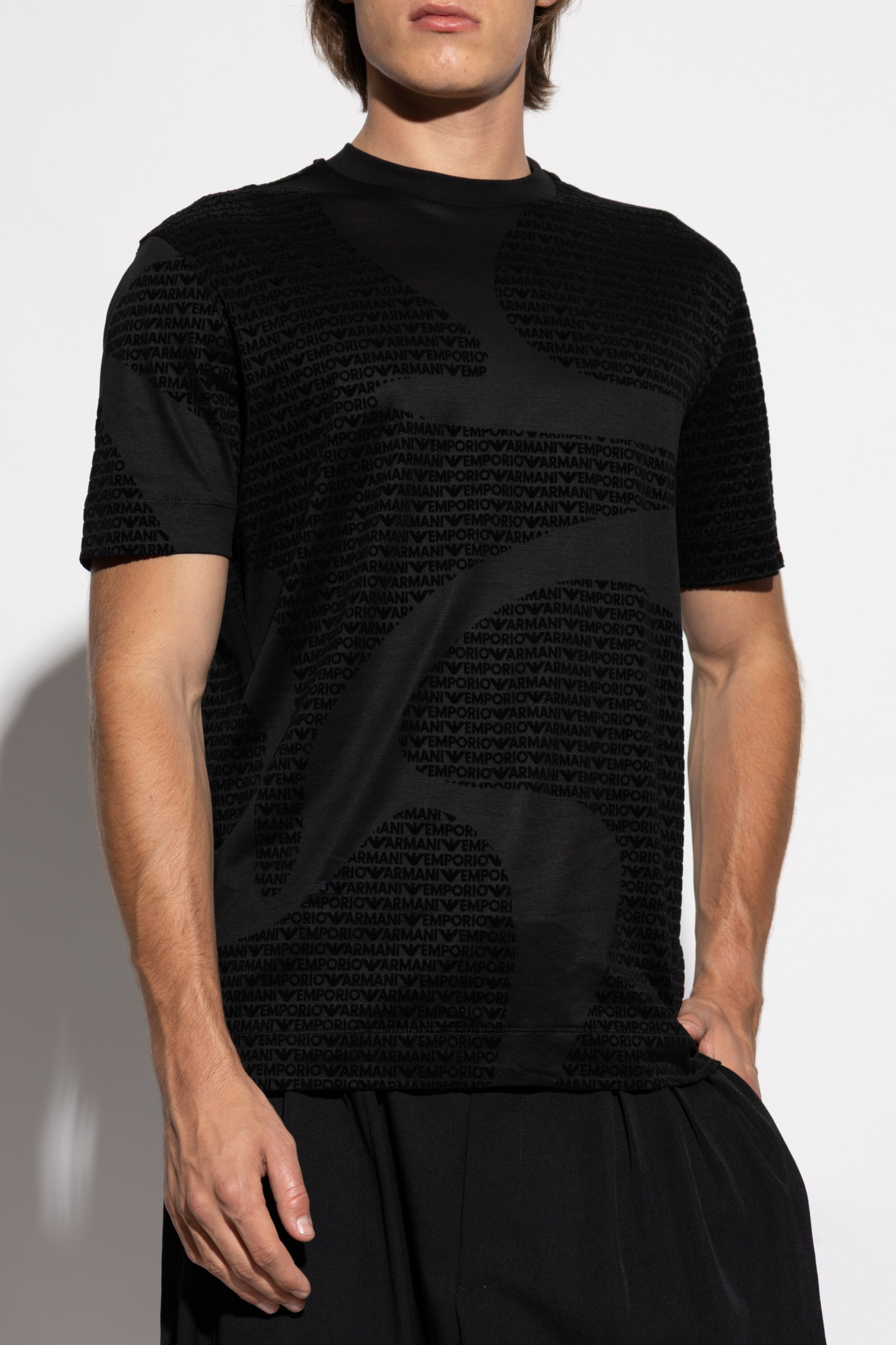 Emporio Armani Monogram T-shirt with a velvety finish